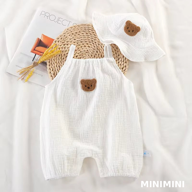 MINIMINI Zomerbries set™  – Teddy jumpsuit met hoedje
