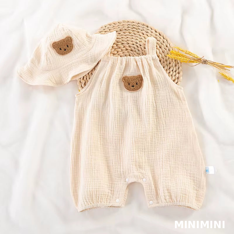 MINIMINI Zomerbries set™  – Teddy jumpsuit met hoedje
